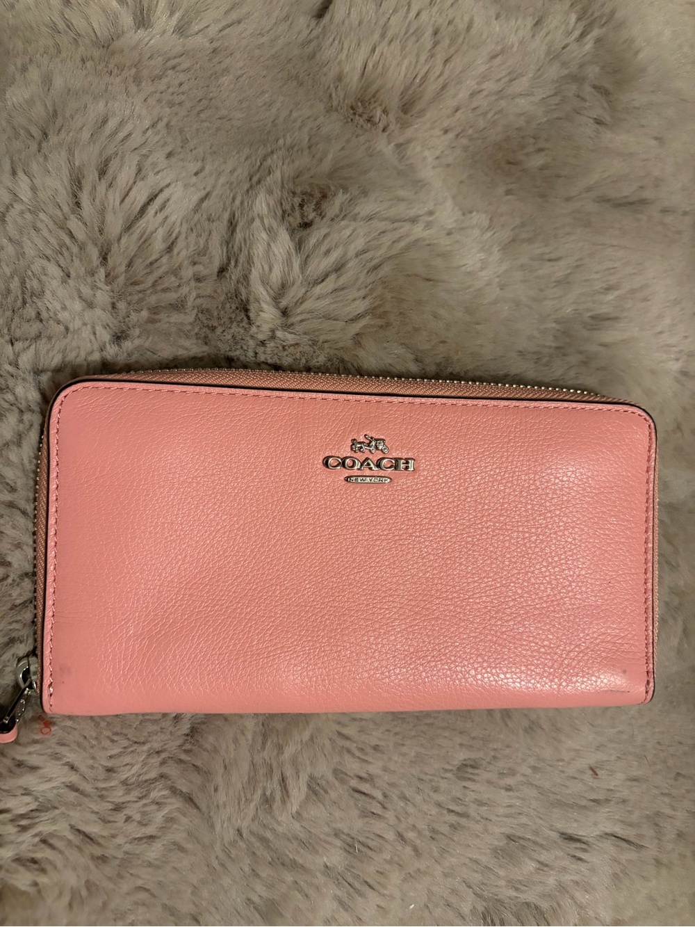 COACH Pink Pebbled Leather Wallet